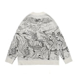 leather varsity streetwear knit with bold stitching, fall/winter pullover for urban outfits, men’s streetwear clothing piece 
