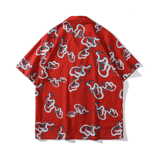 Dark Icon Snake Men's Shirt Short Sleeve Summer Vintage Polo Shirt Holiday Beach Shirts Man
