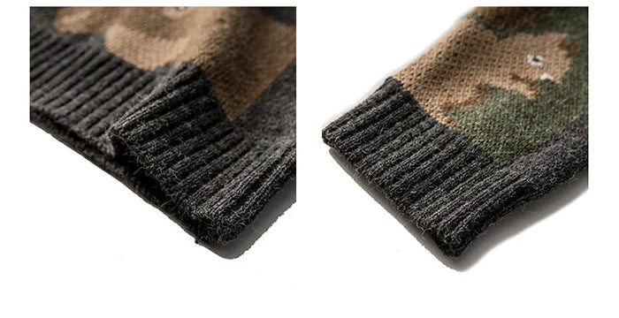 grunge knit sweater with heavyweight fabric, layered urban look for cold weather, street fashion menswear trend for seasonal 