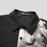 Men Casual Shirt Spring Print Patchwork Lapel Long Sleeve Streetwear Tops 2023 Korean Loose Fashion Shirts Camisas 5XL INCERUN