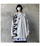 mens hip hop destroy ripped holes streetwear graffiti harajuku sweater vintage retro knitted sweater new casual cotton pullover Y2K vintage urban hoodie, streetwear fashion hoodie, urban wear with bold artwork