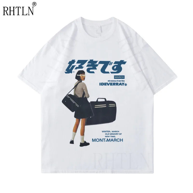 Anime Aesthetic Shirt – Hip Hop Streetwear Harajuku T Shirt Girl Japanese Kanji Prin – Edgy Streetwear for All Genders