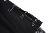Mens Shorts Hip Hop Stitching Sweat Shorts with Pin Unisex Elastic Waist Loose Straight Streetwear Sports Shorts Casual Shorts