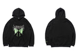 2023 Men Hip Hop Hoodie Sweatshirt Dancing Skull Butterfly Print Harajuku Hoodie Streetwear Winter Fleece Hooded Pullover Cotton