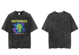 Anime Aesthetic Shirt – Men Streetwear Washed T Shirt Hip Hop Harajuku Skull Lightni – Edgy Streetwear for All Genders