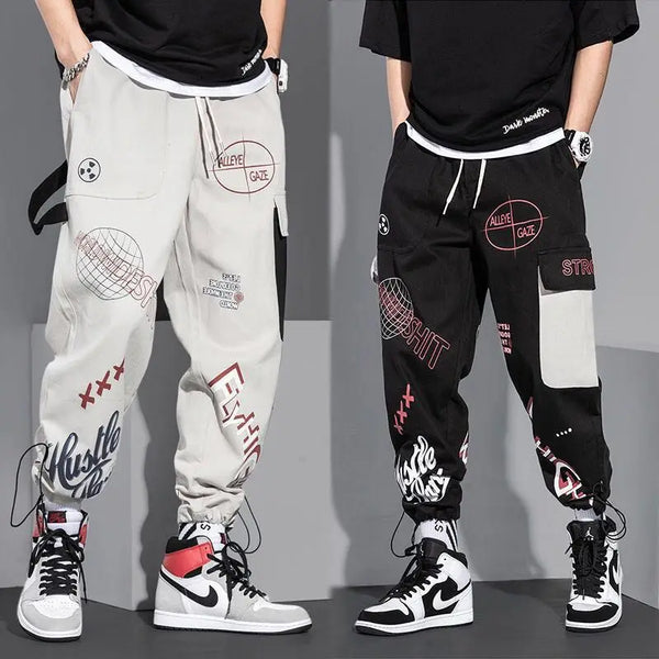 men pants spring and autumn cargo pants man fashion hip hop casual pants loose korean drawstring men joggers sweatpants relaxed fit joggers
