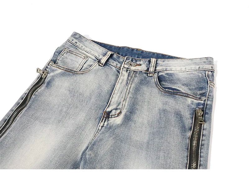 high street pu leather zippers patchwork biker jeans mens stretch denim slim jean pants motorcycle slim trousers hip hop pants unique jeans style 2320