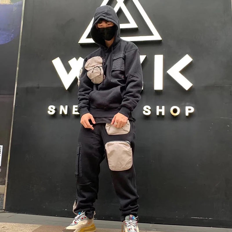 harajuku cactus jack streetwear joggers pockets sweatpants men and women oversize embroidery harem pants baggy casual trousesrs urban active pants