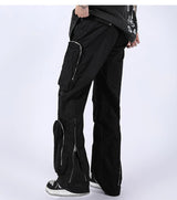 rainbowtouches fashion classic brand mens cargo pants casual zipper pocket design trousers loose straight tooling style overalls unique cargo style 4416