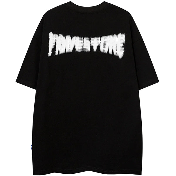 Y2k Oversized shirt – Aolamegs Harajuku Girl Letter Graffiti Printed T Shirt Men O