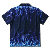 Dark Icon Blue Flame Polo Shirt Men Summer Light Weight Material Hawaiian Shirts Streetwear Men's Shirt