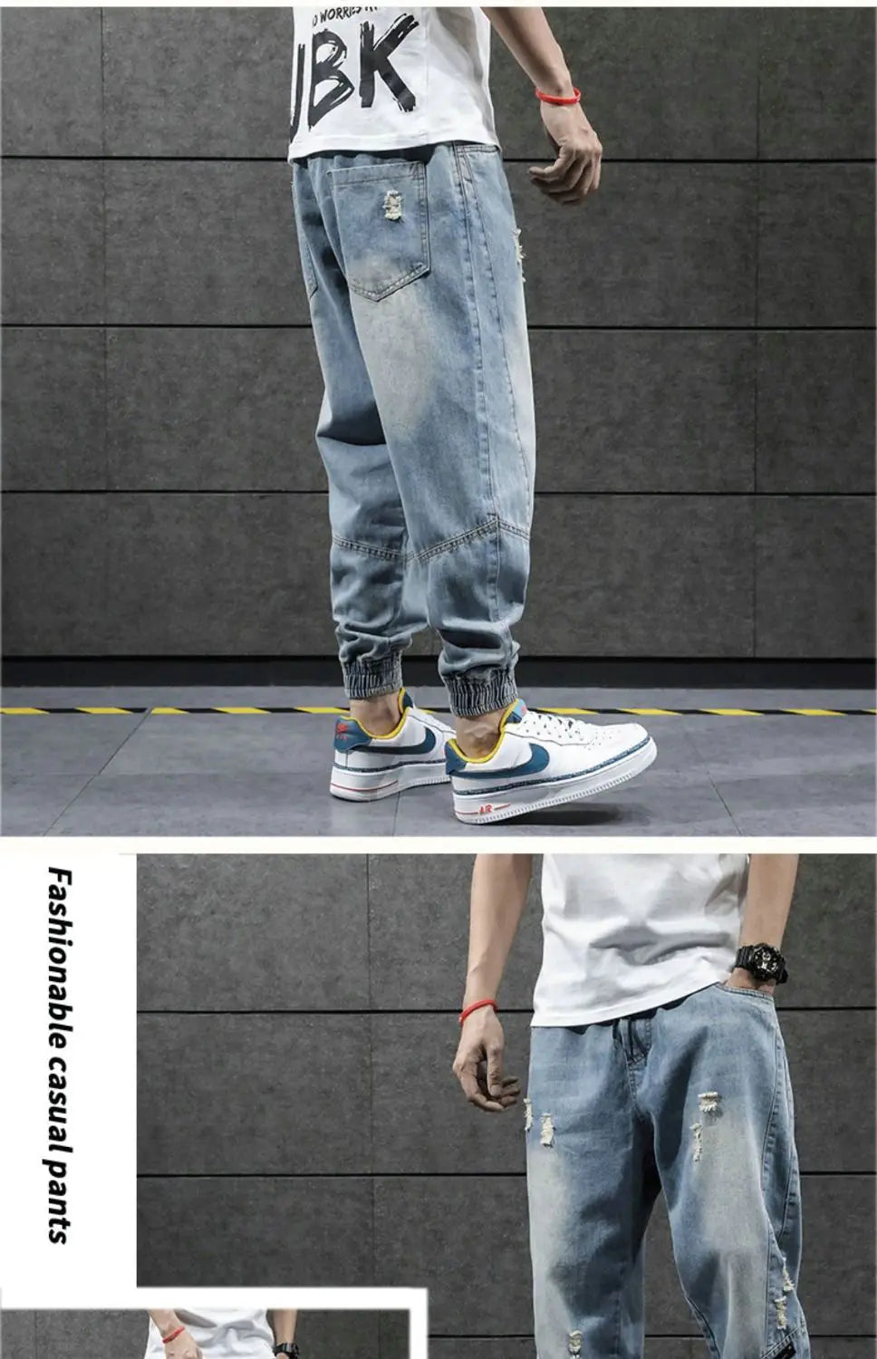 2023 new hip hop harem jeans pants men loose joggers denim casual sweatpants korea ankle length trousers streetwear male clothes unique joggers style 2636