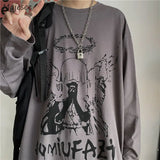Y2k Oversized shirt – Men Long Sleeve T Shirts Autumn Print Gothic Vintage Ulzzang