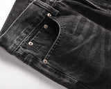 high street washed color match frayed micro flared jeans mens straight spliced retro loose casual denim pants hip hop trousers unique jeans style 28