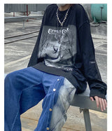 Anime Aesthetic Tee – Rainbowtouches Drop Shoulder Top High Street Abstract – Modern Streetwear for Everyone