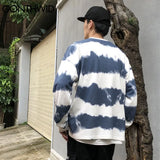 Gonthwid Harajuku Tie Dye Striped Pullover Sweatshirts Hoodies 2023 Me