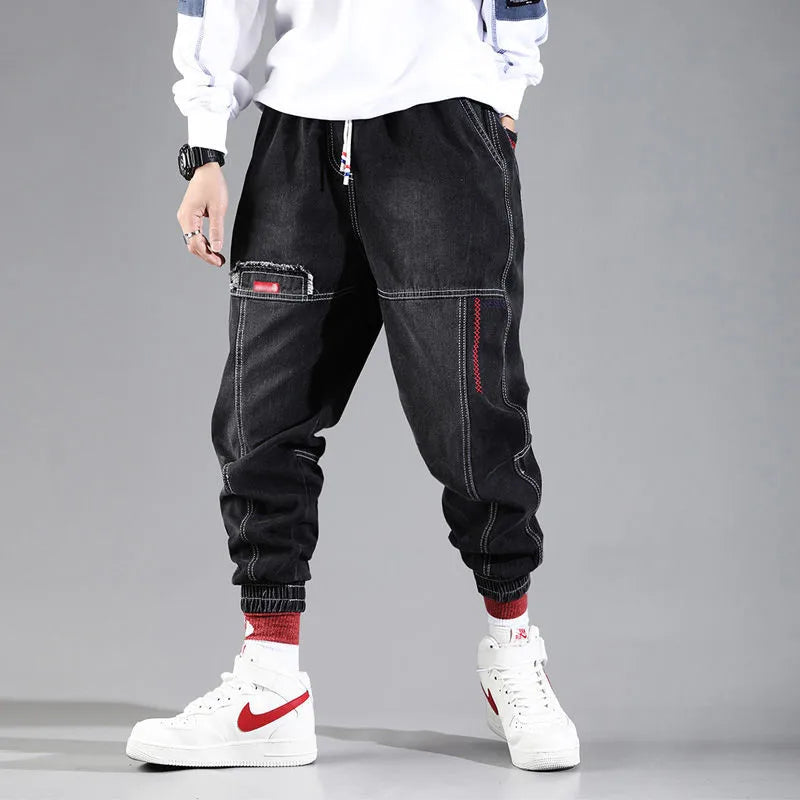 2023 new streetwear hip hop cargo pants mens jeans elastic harun joggers in autumn and spring men clothing unique joggers style 2755