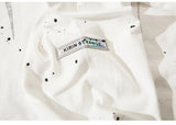 Aolamegs Sweatshirt Men Diamond Letter Inkjet Printed Fashion Chain O-Neck Pullover Autumn High Street All-match Cool Streetwear