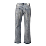 high street washed splash ink retro wide leg flared pants mens straight casual jeans for men harajuku loose denim trousers denim street jeans