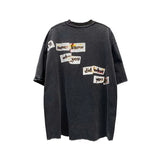 Vaporwave Aesthetic print tee – Distorted Portrait Printing Short Sleeved T Shirt Hip Hop Su