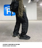 men jeans wide leg denim pants loose straight baggy mens jeans hip hop streetwear skateboard neutral denim trousers cargo jeans unique cargo style 2671