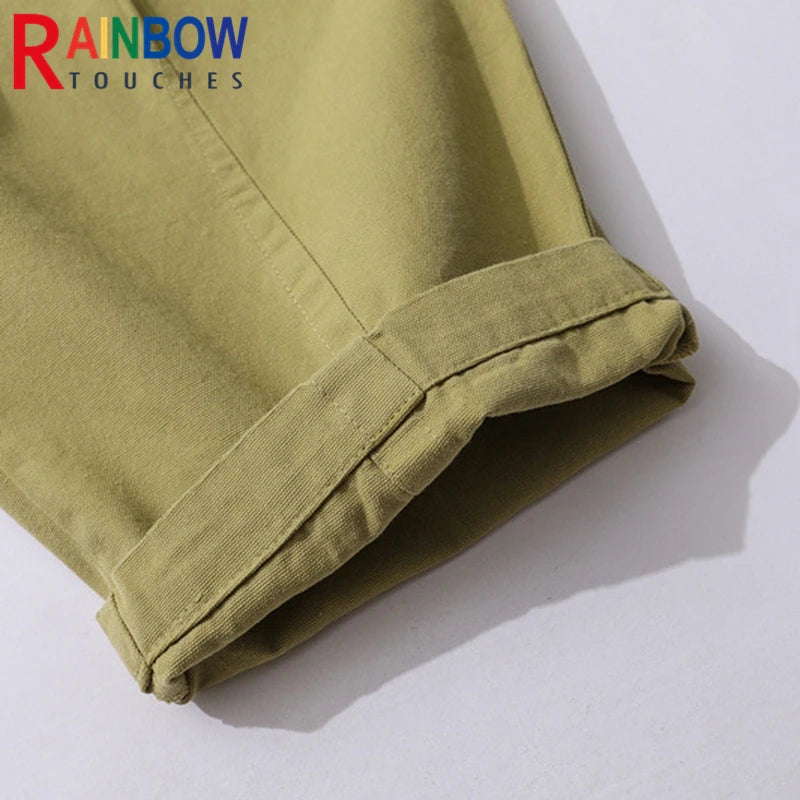 rainbowtouches new fashion brand mens pant solid color jogging high street loose straight leg tooling casual overalls trousers unique default style 3077