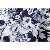 Dark Icon Skeleton Floral Men's Shirt Summer Vintage Shirts for Men Male Top