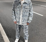 casual layering jacket featuring hip hop denim jeans jacket coat fashion feathers embroidery jeans coats high street outerwear streetwear jackets mens clothing design – premium quality jacket for men