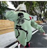 hip hop skull knitted oversized sweater men autumn winter o neck long sleeve pullover streetwear loose sweaters mens clothing trendy hip hop style outerwear, streetwear fashion hoodie, Y2K vintage urban hoodie