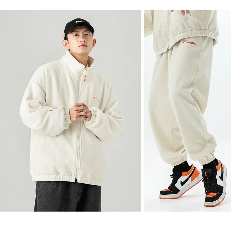 spring and autumn new fleece knitted coat mens loose couple suit versatile high street style unique default style 2013