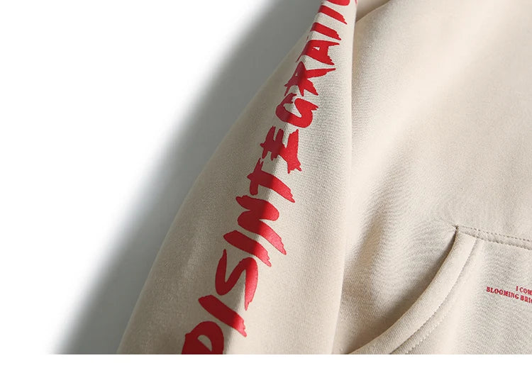 Men Hip Hop Hoodie Sweatshirt Retro Painting Print Harajuku Hooded Pul
