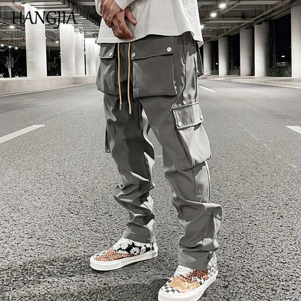 high street functional hip hop cargo pant harajuku fashionable multi pocket cargo trousers men women streetwear loose casual military streetwear pants