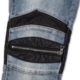 knee zipper hole patckwork skinny denim jeans men casual slim biker trousers jeans fashion streetwear hip hop jean pants joggers unique joggers style 1017