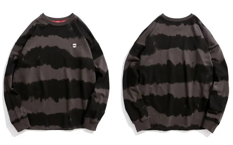 Gonthwid Harajuku Tie Dye Striped Pullover Sweatshirts Hoodies 2023 Me