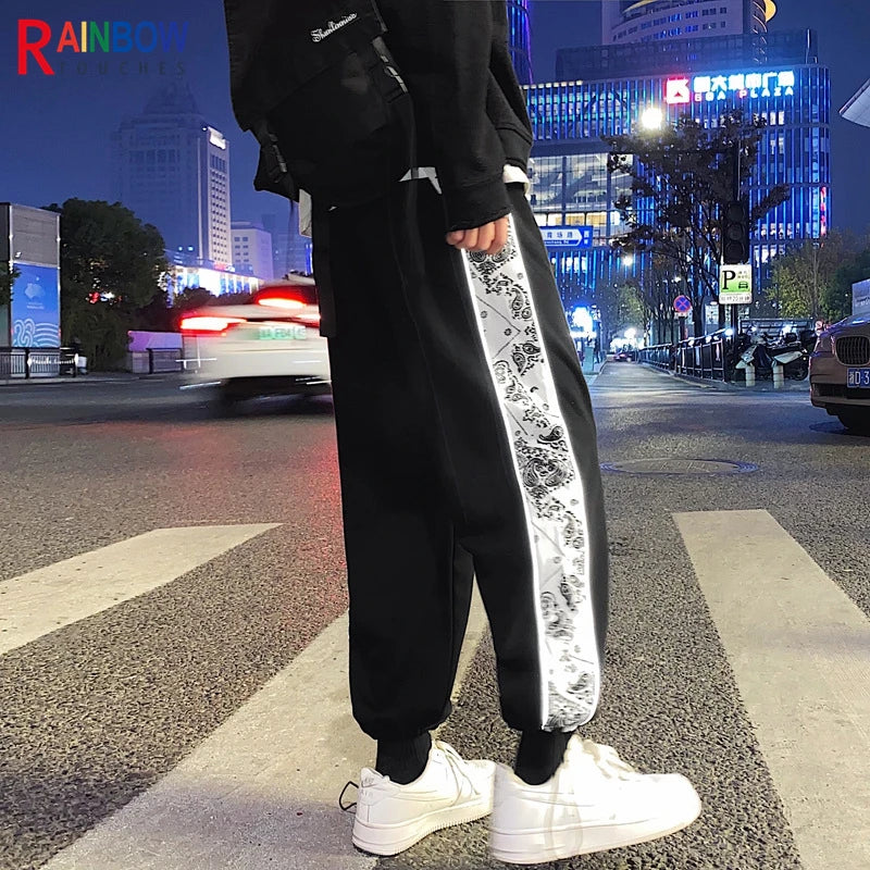 rainbowtouches fashion classic brand mens sporst pants casual bandana pattern trousers loose outdoor style boy tie feet overalls relaxed fit trousers
