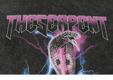 Sadcore Aesthetic print tee – Men Washed T Shirt Hip Hop Streetwear Lightning Snake Print