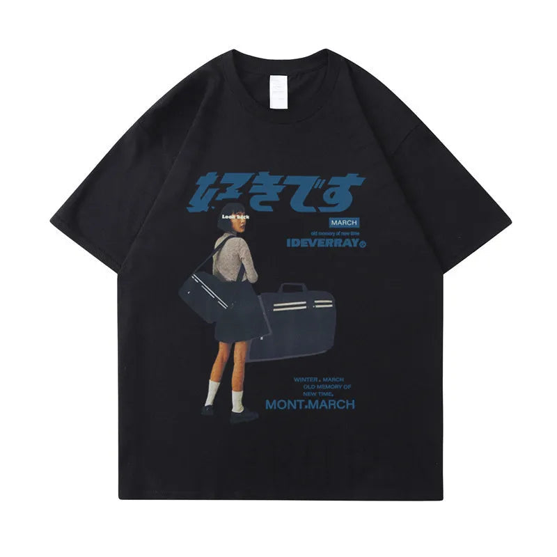 Anime Aesthetic Shirt – Hip Hop Streetwear Harajuku T Shirt Girl Japanese Kanji Prin – Edgy Streetwear for All Genders