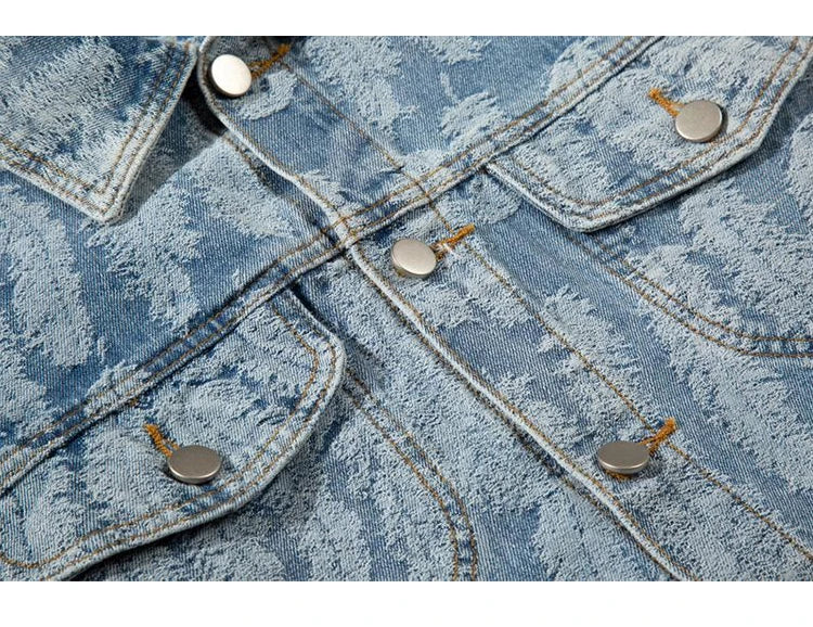 oversized fit featuring hip hop denim jeans jacket coat fashion feathers embroidery jeans coats high street outerwear streetwear jackets mens clothing design – premium quality jacket for men