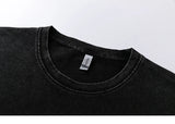 Vaporwave Oversized shirt – Hip Hop Washed Tshirt Streetwear Illusion Letter Printed Har
