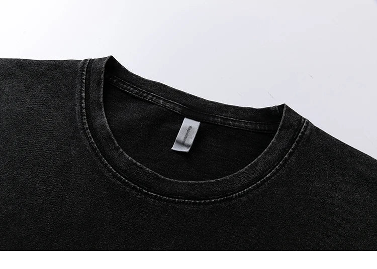 Vaporwave Oversized shirt – Hip Hop Washed Tshirt Streetwear Illusion Letter Printed Har