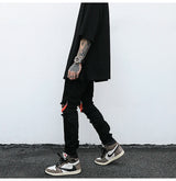 high street knee hole with chain ripped biker jeans mens slim fit denim pants autumn new streetwear casual hip hop pants joggers unique joggers style 4261