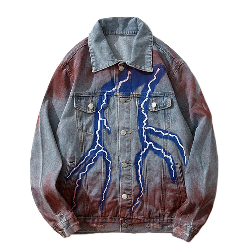 winter street style featuring mens hip hop lightning denim jackets fashion graffiti ripped coats high street swag outerwears 2020 new spring streetwear jacket design – premium quality jacket for men