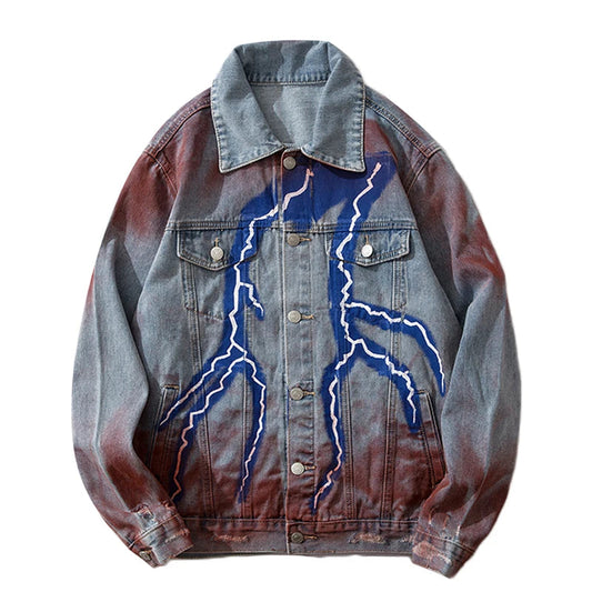 winter street style featuring mens hip hop lightning denim jackets fashion graffiti ripped coats high street swag outerwears 2020 new spring streetwear jacket design – premium quality jacket for men