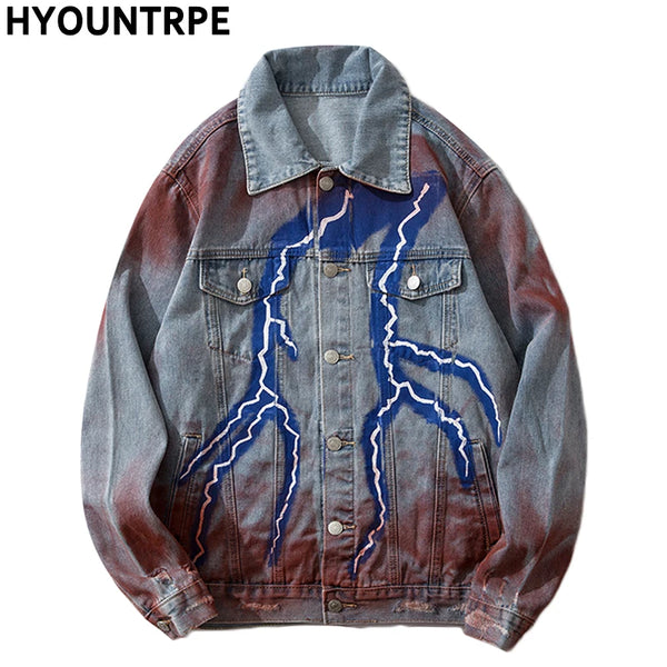 winter street style featuring mens hip hop lightning denim jackets fashion graffiti ripped coats high street swag outerwears 2020 new spring streetwear jacket design – premium quality jacket for men