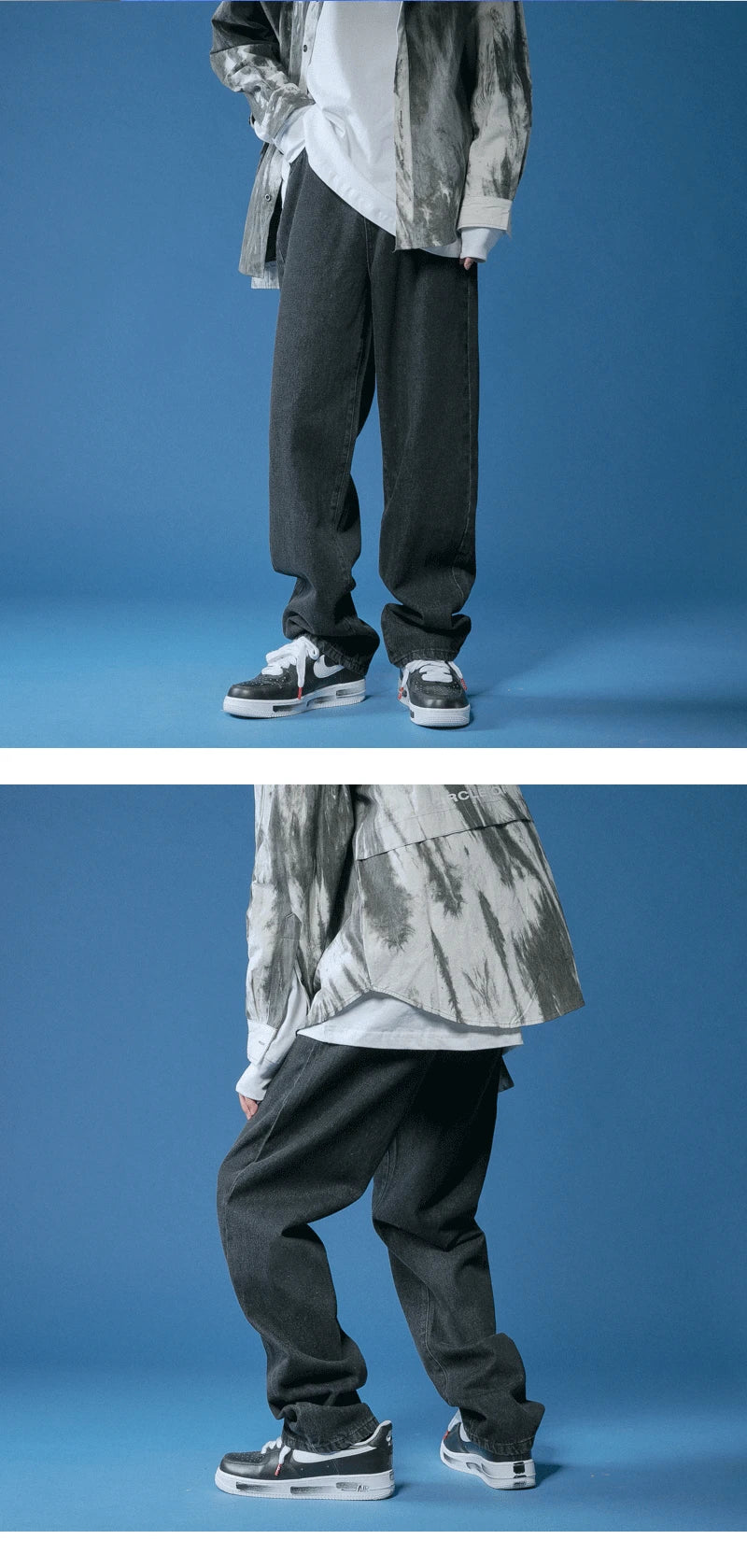 straight jeans men wide jeans white loose denim trousers neutral jean streetwear casual pure man women pants hip hop bagy jeans unique jeans style 2841