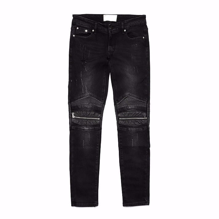 knee zipper hole patckwork skinny denim jeans men casual slim biker trousers jeans fashion streetwear hip hop jean pants joggers unique joggers style 1044