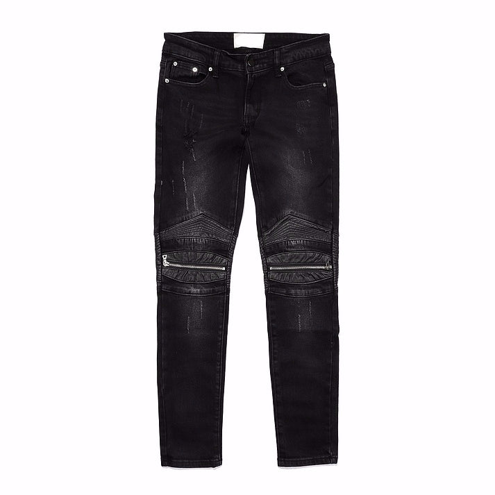 knee zipper hole patckwork skinny denim jeans men casual slim biker trousers jeans fashion streetwear hip hop jean pants joggers unique joggers style 1044