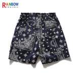 Rainbowtouches Fashion Brand Summer Men Loose Retro Printing Straight Leg Hip Hop Casual Comfortable Sport Tidal Current Shorts