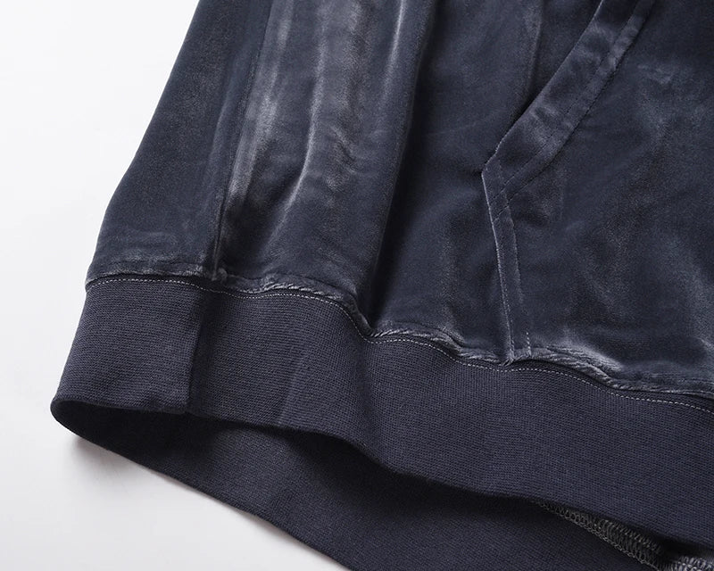 2021 Fashionable Mens Streetwear Velour Hoody Hoodie Oversized Casual