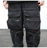 men pockets cargo pants new fashion zipper loose fit harajuku military trousers casual hip hop sportswear streetwear black pants unique cargo style 2496